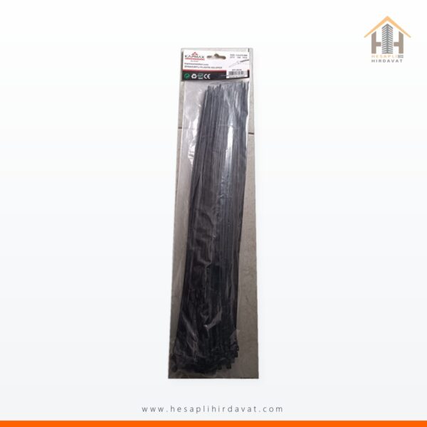 Siyah Cırtlı Plastik Kelepçe 3,6x370 mm 100'lü Kapmax KP-2630 Kablo Bağı