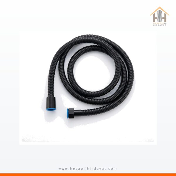 Siyah Spiral Duş Hortumu Metal Örgülü