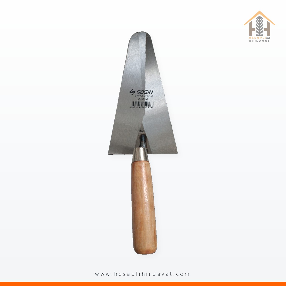 sosin-sivaci-malasi-22-cm-hh-10043 Sosin Sıvacı Malası 22 cm Ahşap Saplı Çelik Sıva Malası