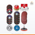 Spiral Avuç Içi Taşlama Makinesi Matkap Seti 115 mm (27 Parça)