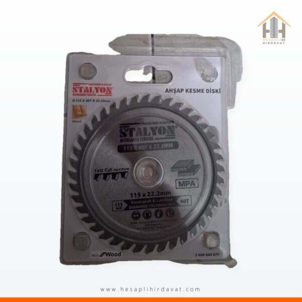 Stalyon Ahşap Kesme Diski 115 mm 40 Diş 22,2 mm Avuç Taşlama Testere Diski