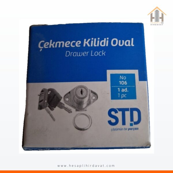 STD Oval Çekmece Kilidi No 106 Anahtarlı