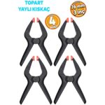 Topart Yaylı Kıskaç Mini El Tip Klips Mandal Hobi Işkence Aleti 76 Mm (3" INÇ) 4 Adet