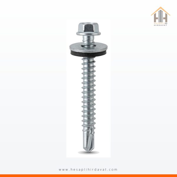 Trapez Çatı Vidası 5,5x55 mm Matkap Uçlu Pullu 20 Adet