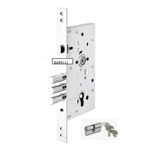 Tursan Barelli Monoblok Çelik Kapi Kilidi Alt 307MB 60 mm Nikel