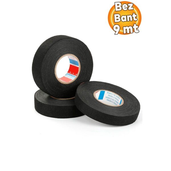 Tüylü Bez Bant Elektrik Elektronik Yalıtım Isı Izolasyon Kablo Siyah 18 Mm