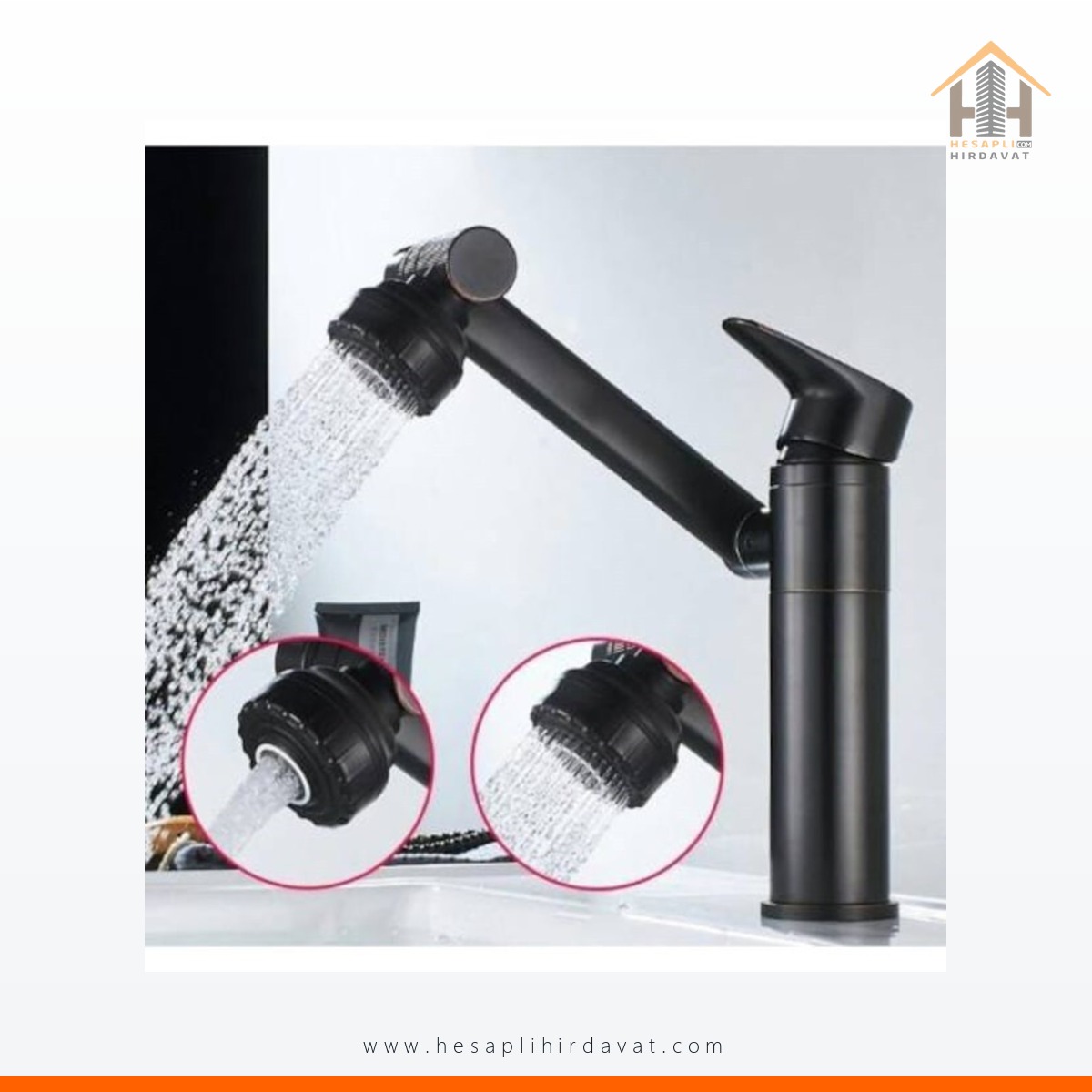 urun-17303-v2-1 Hesaplı Hırdavat Multi Fonksiyonlu Siyah Lavabo Bataryası