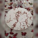 Yemek Takımı 24 parça 6 kişilik Tulü porselen Transparan Kırmızı