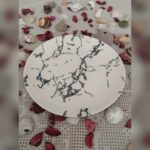 Yemek Takımı 24 parça 6 kişilik Tulü porselen Transparan Gri
