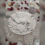 Yemek Takımı 24 parça 6 kişilik Tulü porselen Transparan Gri